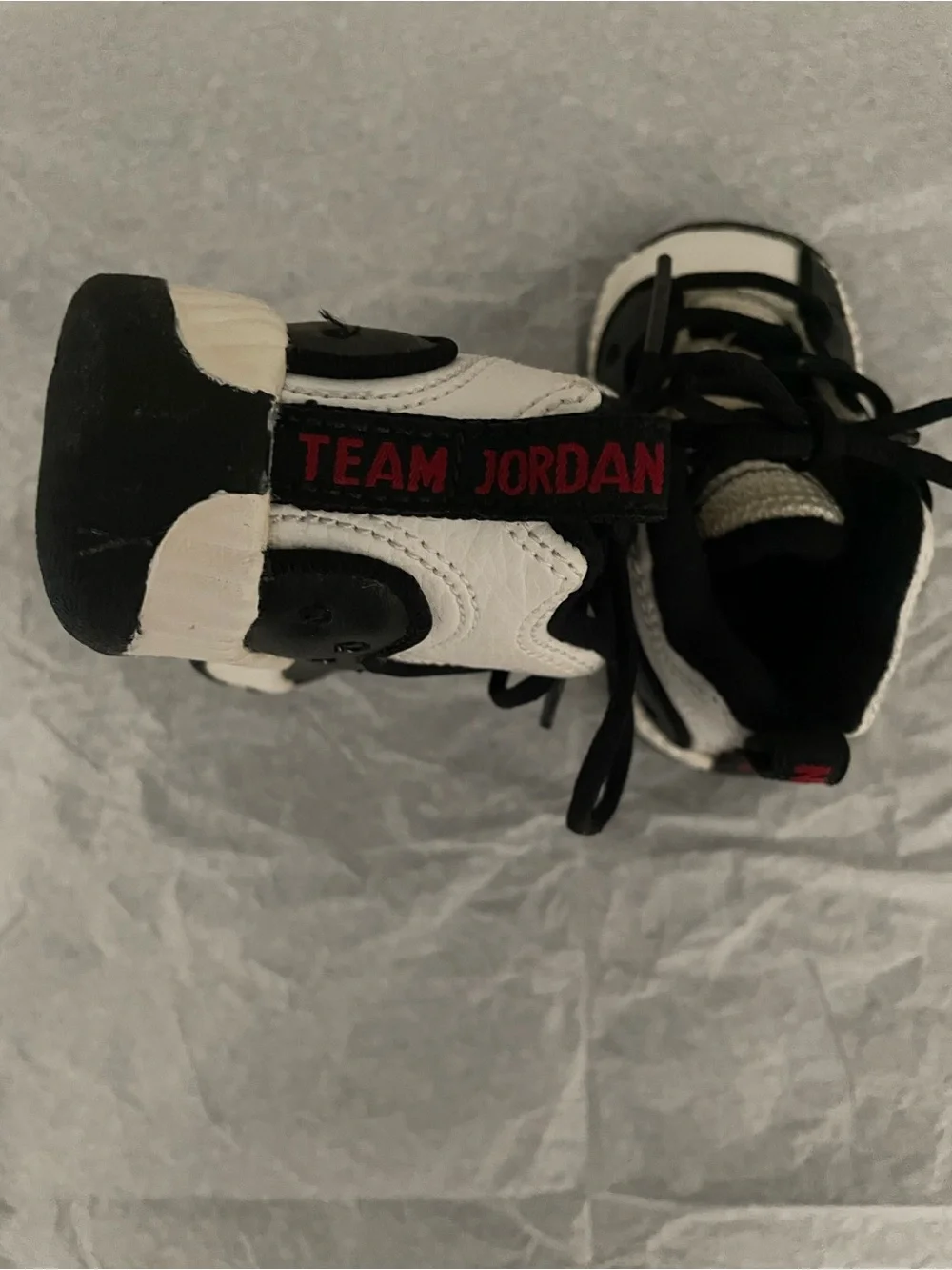 NIKE Team Jordan Baby Sneakers Black & White with Red Trim (Size 2C)